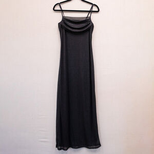 90s Girls Only black shimmery fairy slip dress-M